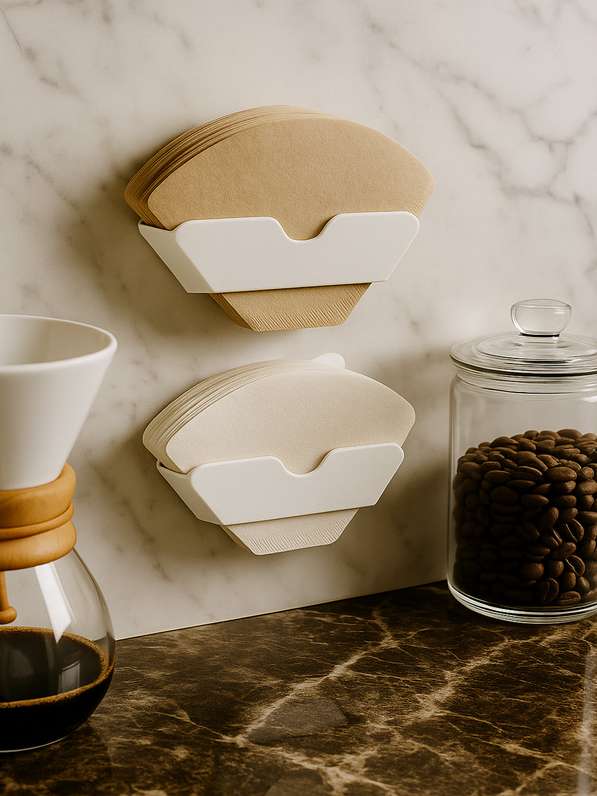 Kahve Filtre Kağıdı Standı – Minimalist 3D Tasarım